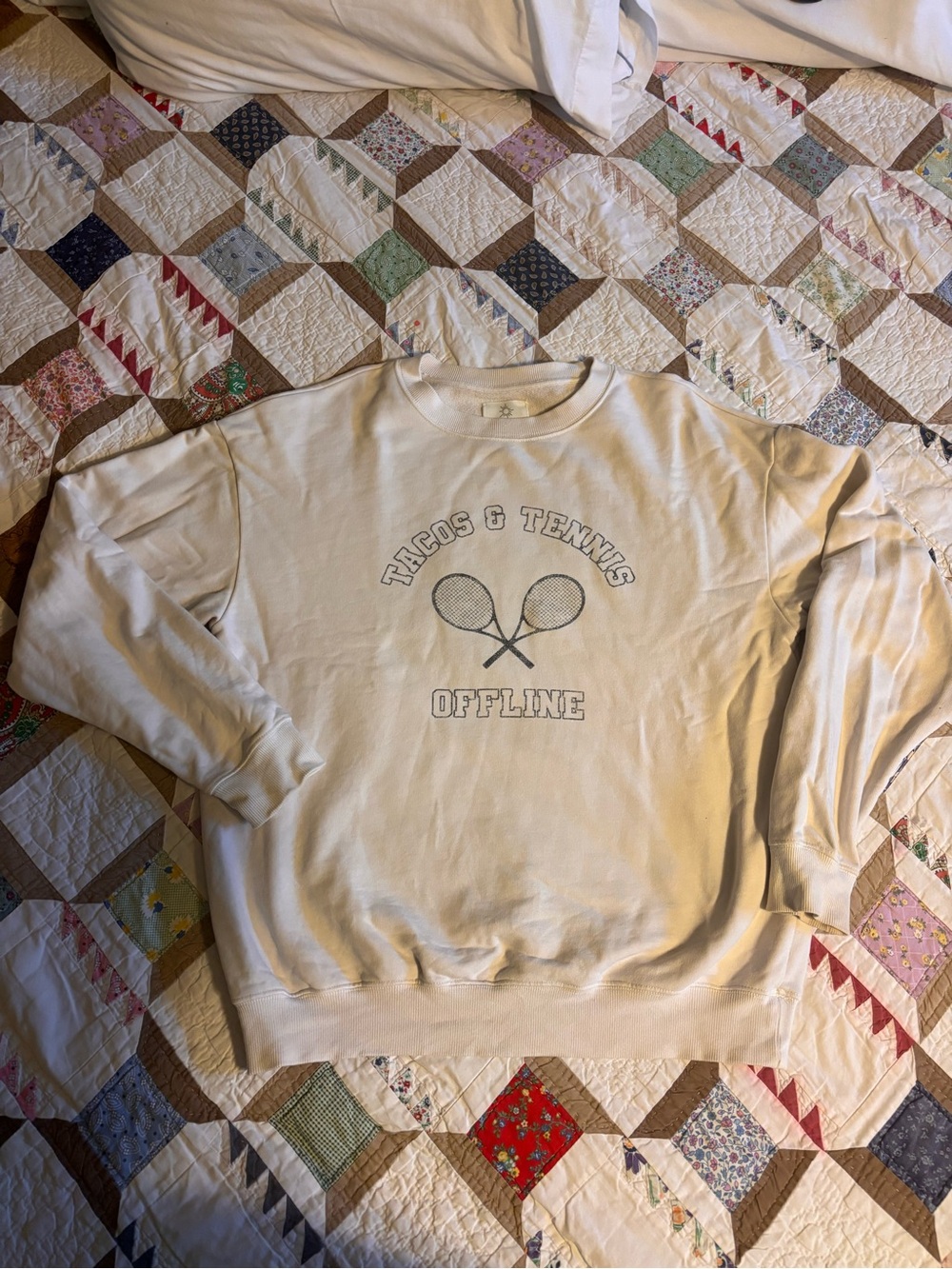 Offline Tacos & Tennis Cream Crewneck Sweatshirt